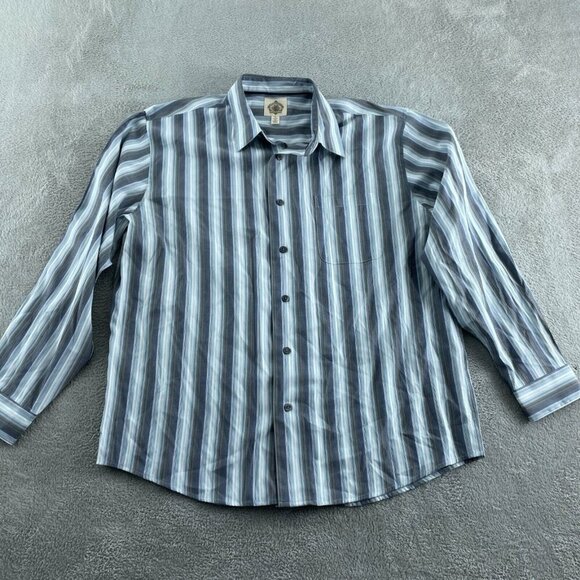 Paradise Collection Mens Striped Button-Up Shirt XL Modal Long Sleeve 5859 - Picture 1 of 7